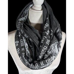 The Raven By Edgar Allen Poe Grey And White Infinity Scarf